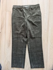 Hoggs Of Fife Dark Green Corduroy Straight Fit Trousers W36" L31" 36R
