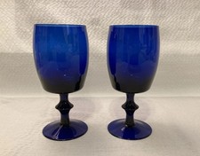 2 Cobalt Blue Glass Goblets