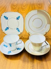 Two Vintage Art Deco Trios – Diamon China & Fenton “Arrows” – 1920s/30s