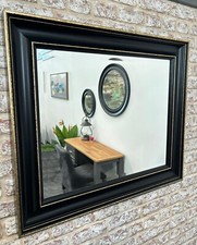Large Black Gold Distressed Scoop Wall Mirror overmantel frame *various sizes*