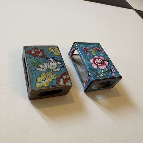 Vintage cloisonné match box - vintage,