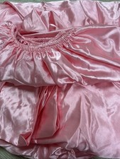 Single Fitted Sheet Pink Polyester Satin Bed Sheet
