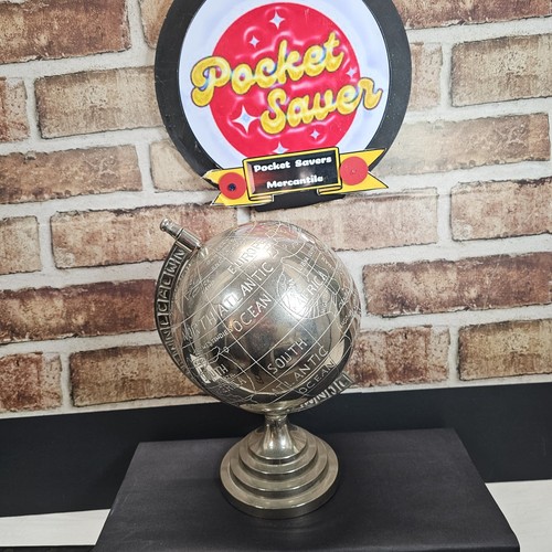 Silver desk world globe - silver,