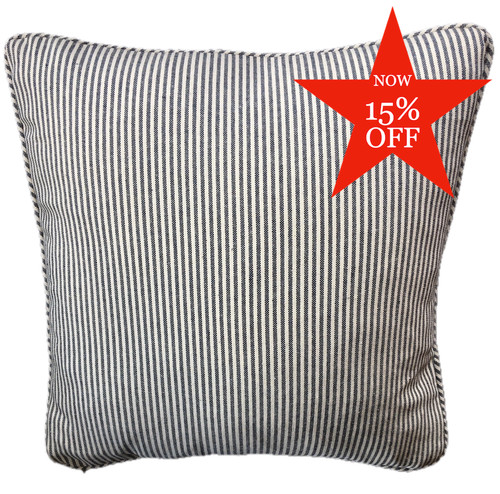 Ticking and striped cushion - striped,