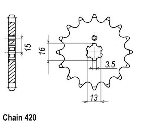 Sprocket 17t pitch 420 - sprocket,