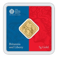 5 gram gold bar Royal Mint Britannia and Liberty 2025 in Tep