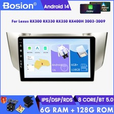 GPS Sat Nav For Lexus RX300 RX330 RX350 RX400H Android 14 Stereo Radio CarPlay