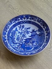 Burleigh ware Willow cerea/dessert bowls 6 3/8" gold edge superb condition 