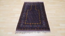 Afghan Carpet Rug Oriental Hand Made Wool Vintage Belouch 4ft 11" x 2ft 11"