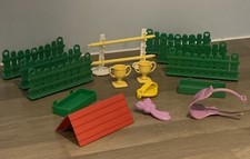 My Little Pony G1 Show Stable Accessories Bundle Fences Cups Saddle Brushes Roof