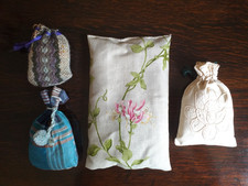4 Handmade Fabric Lavender Scented Potpourri Filled Bags