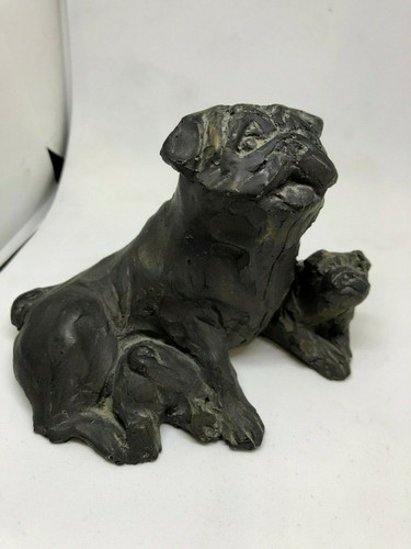Pug mom pups bronze - mom, &