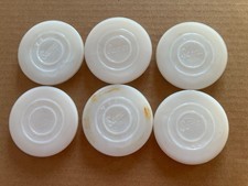 6 Samco Milk Glass Lids 2-5/8"