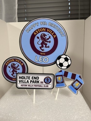 Aston villa cake topper 2d - cake,