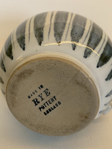 Rye pottery jug grey and - rye, white
