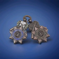 Vintage Metal & Enamel Shooting Rifle Medal Fobs