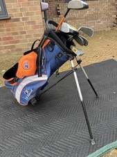 US Kids Golf Set Orange, 51" Height, Right-Handed Clubs with Bag