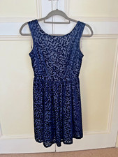 Zara Navy Velour Leopard Print