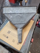 Large Vintage Eltek Galvanised Funnel With Brass Wire Mesh Filter 