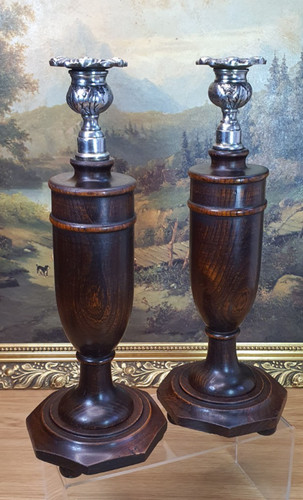 Oak candle holders - oak, of
