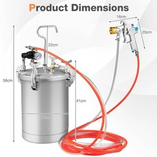 15L Paint Tank Pressure Paint Pot Adjusting Spray Range Spray Gun Outfit Kit