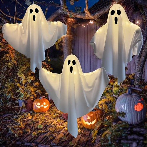 3pcs halloween glowing ghost - 3pcs,