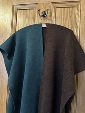Alpaca Wool Mix Poncho / scarf  Teal & Brown