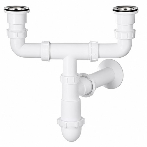 Kitchen sink double bowl - sink, trap