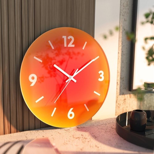 Glass wall clock orange - wall,