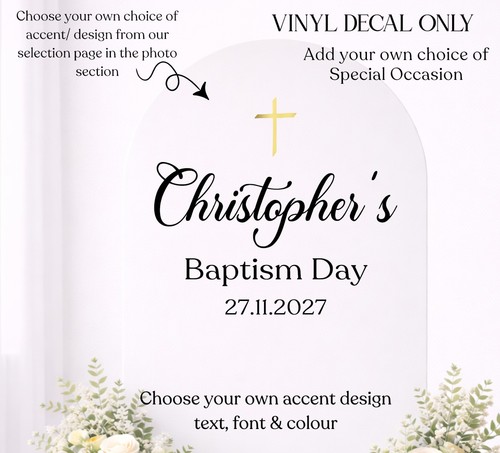 Personalised christening vinyl - personalised,
