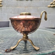 Original Victorian Arts Crafts WAS Benson Brass Copper Oil Lamp 39mm Collar Dupl