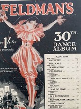 FELDMAN'S 30th DANCE ALBUM FOR Violin Cello Cornet Bass circa 1930 EDITION