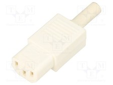 1 pcs x BULGIN - PX0587/WH - Connector: AC supply, plug, female, 10A, 250VAC, IE