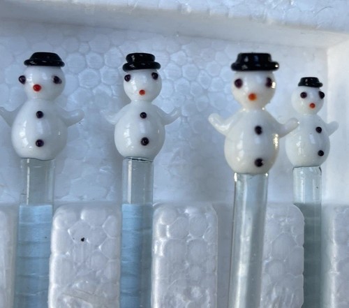 Vintage glass snowmen cocktail - vintage,