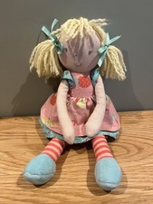 M&S Blonde Ragdoll Soft Doll Toy Teapot Dress Plush Comforter