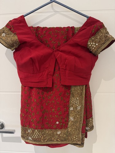Beautiful red saree with gold - beautiful,