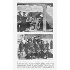HMS WARSPITE Gun Drill & Officers - Antique Print 1896