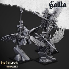 Gallia Knights on Pegasus - Highlands Miniatures - Fantasy - 28mm 32mm