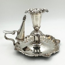 WILLIAM IV FLORAL CHAMBERSTICK