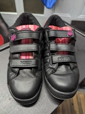 K Swiss Ladies Black Tongue Twister Trainers, Size 4 Black Hook & Loop Addition 