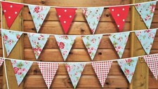 CATH KIDSTON Fabric Bunting 3m -15 Flags Home/Christmas/Tea/Garden PARTY