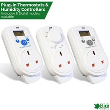 Plug In Thermostats / Humidity Controllers, Digital and Analogue Heating Cooling