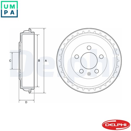 Brake drum bf563 - drum, vw