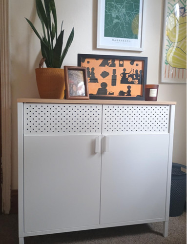 White storage cabinet metal - storage, 2
