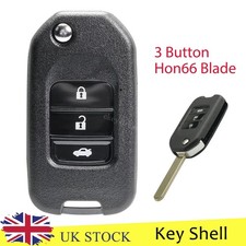 3 Button Remote Flip Car Key Fob Case For Honda Civic City Accord Jazz HRV CRV