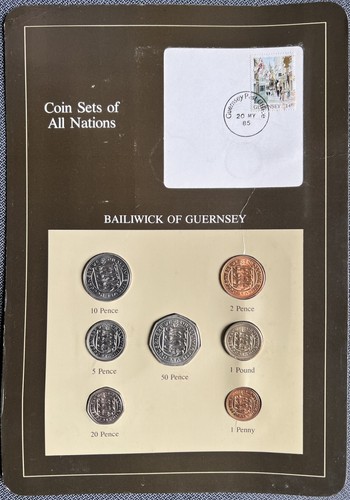 Guernsey 1979 1984 coin sets - coin,
