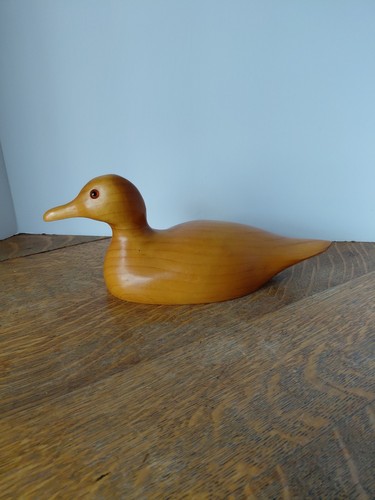 Carved wooden mallard - wooden, duck
