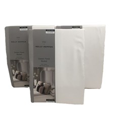 M&S X Kelly Hoppen Sateen Panel Bedset Grey Mix Cotton 500 Thread Count New F1