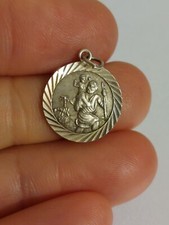 Vintage SILVER St Christopher Small Pendant/Charm 1.5g/