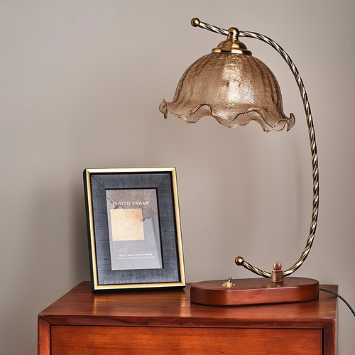 Glass table lamp retro flower - glass,